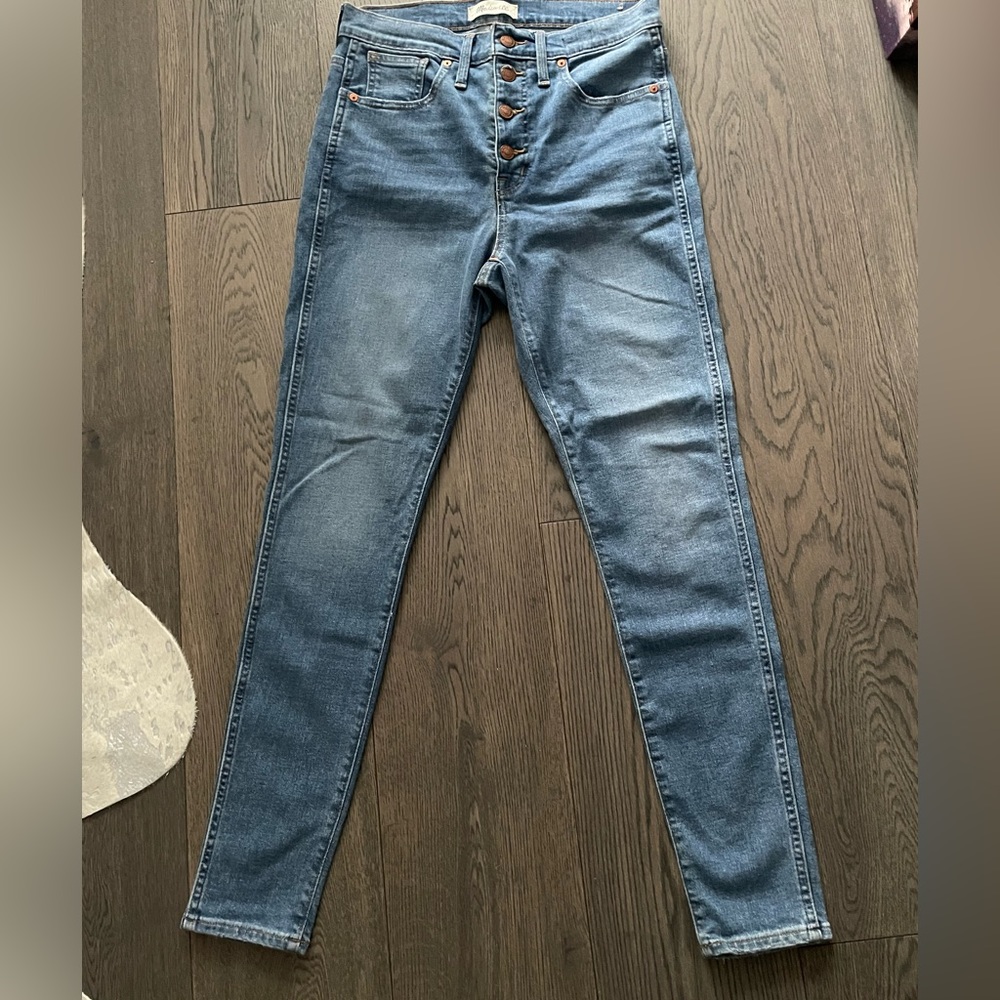 Madewell 10” High-Rise Skinny Jeans with Buttons - Size 29